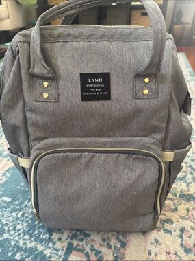 LAND Gray Baby Backpack Tote Bag